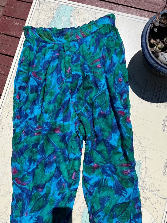 Vintage Pants - Vintage 90s Arvanti Cotton Brushstroke Pattern Pants